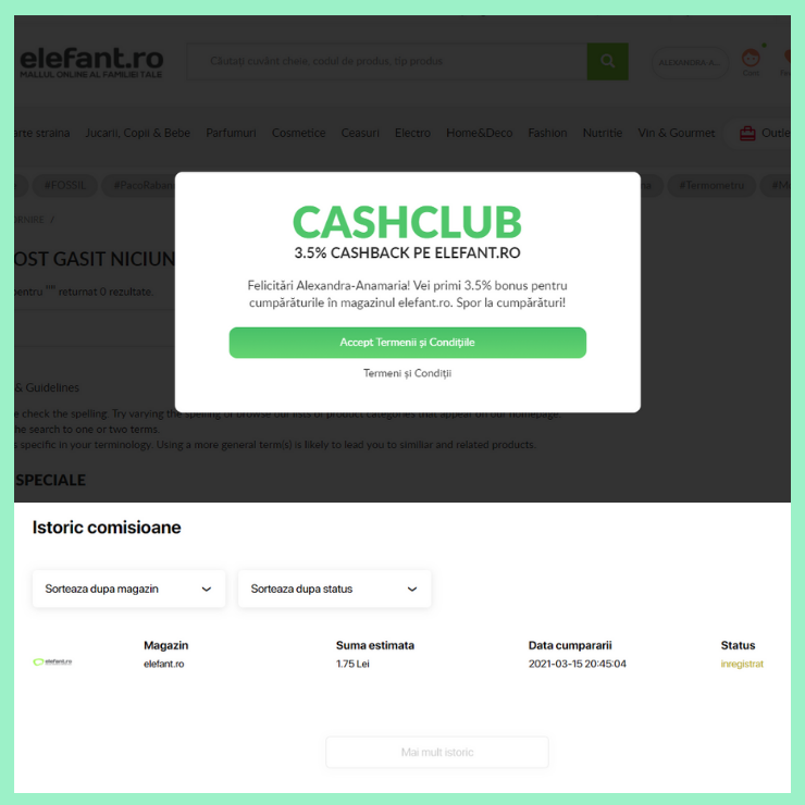 cashback comisioane cashclub